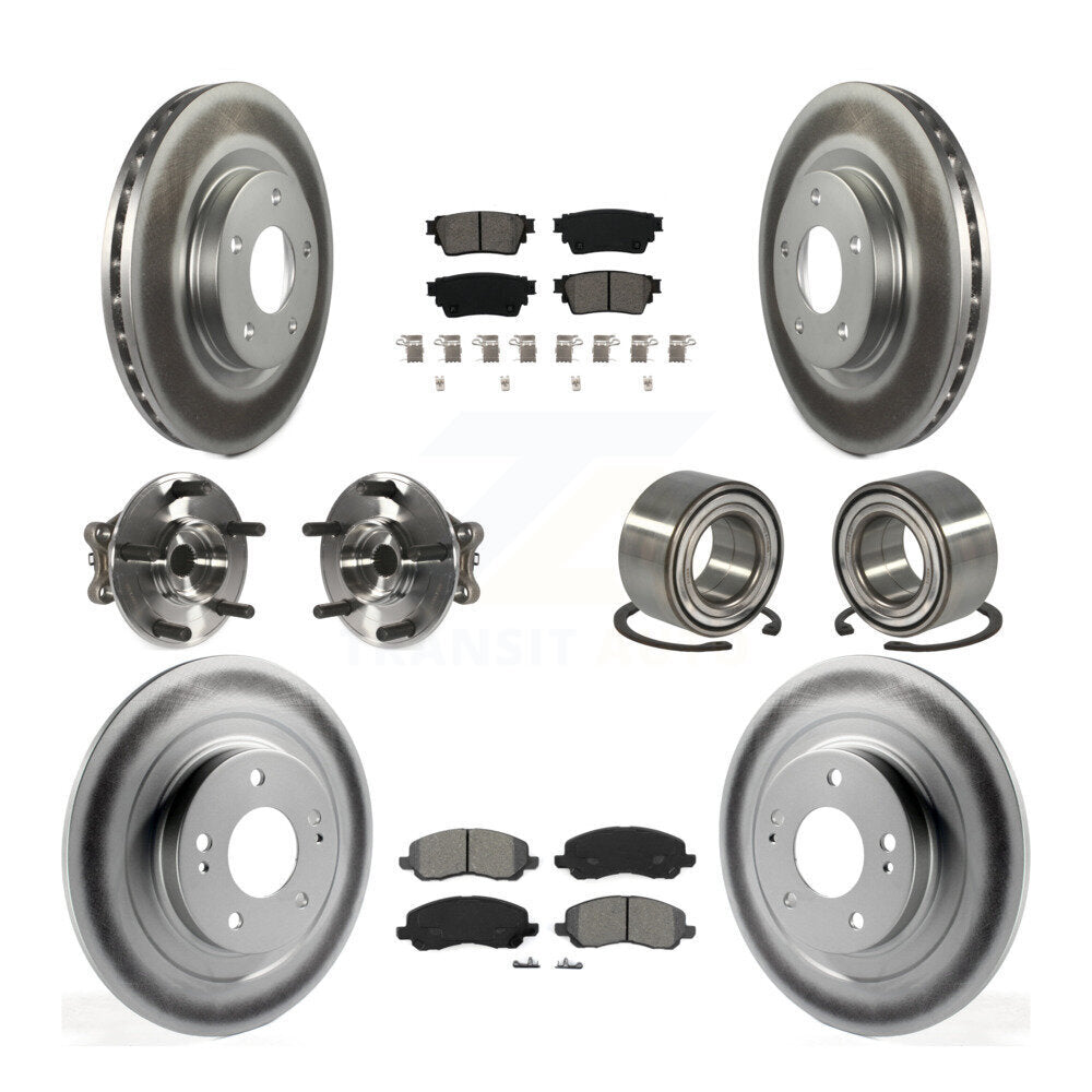 Hub Bearing Coat Brake Rotor Pads Front Rear Kit (10Pc) For Mitsubishi Outlander