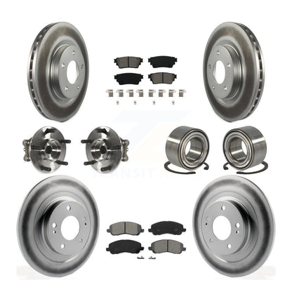 Hub Bearing Coat Brake Rotor Pads Front Rear Kit (10Pc) For Mitsubishi Outlander