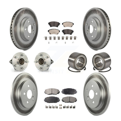 Hub Bearing Coated Disc Brake Rotor Pad Front Rear Kit (10Pc) For Toyota Corolla