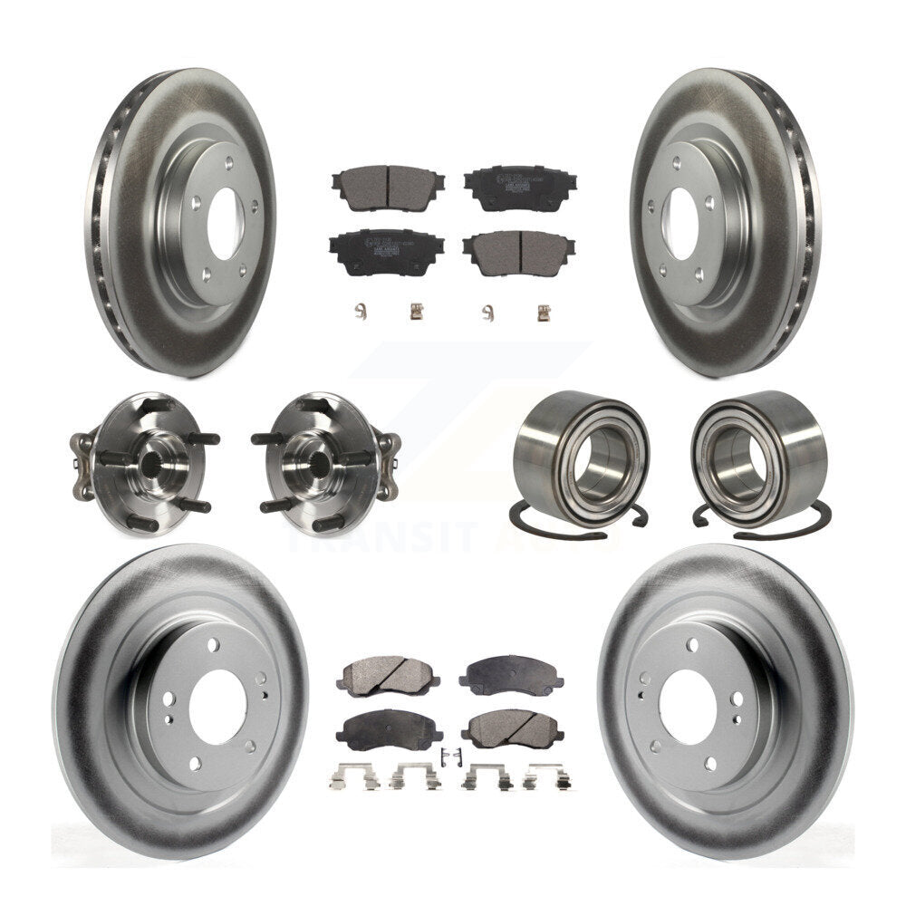 Hub Bearing Coat Brake Rotor Pads Front Rear Kit (10Pc) For Mitsubishi Outlander