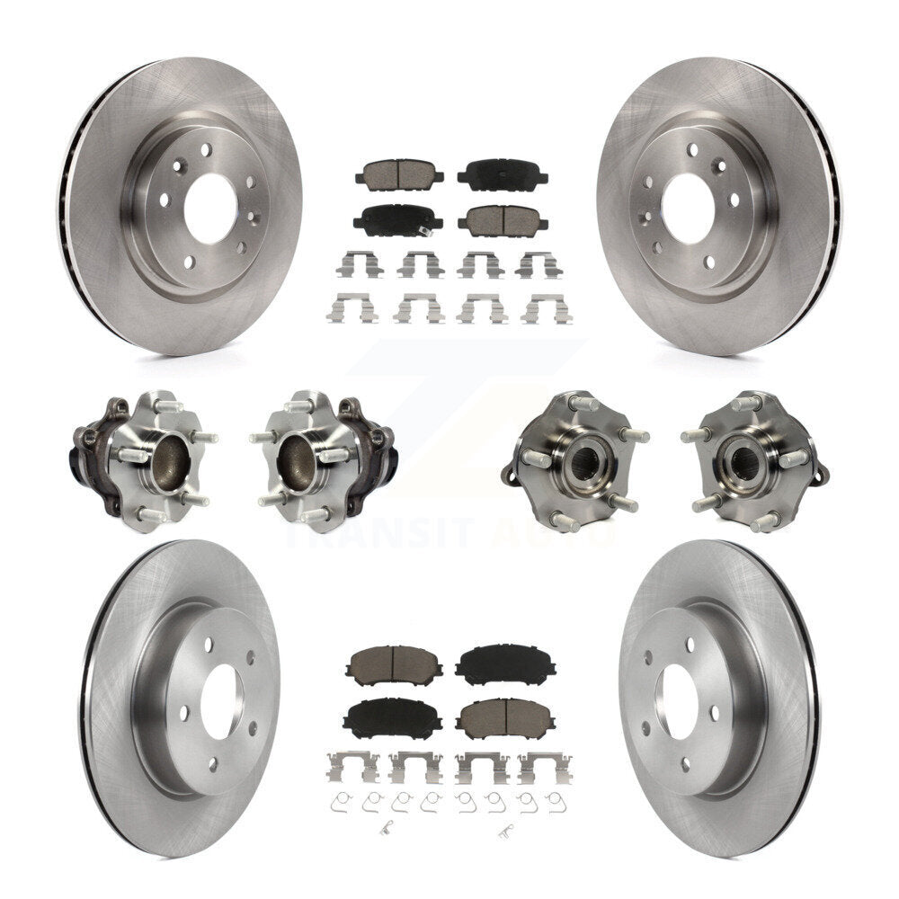 Hub Bearing Brake Rotor Pad Front Rear Kit (10Pc) For Nissan Qashqai Rogue Sport