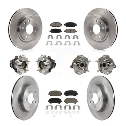 Hub Bearing Brake Rotor Pad Front Rear Kit (10Pc) For Nissan Qashqai Rogue Sport