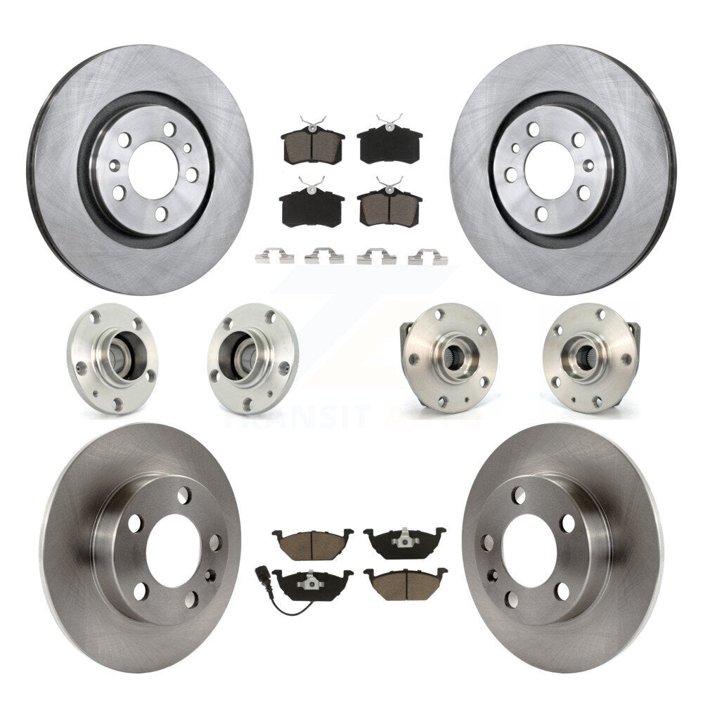 Hub Bearing Disc Brake Rotor Pads Front Rear Kit (10Pc) For Volkswagen Golf City