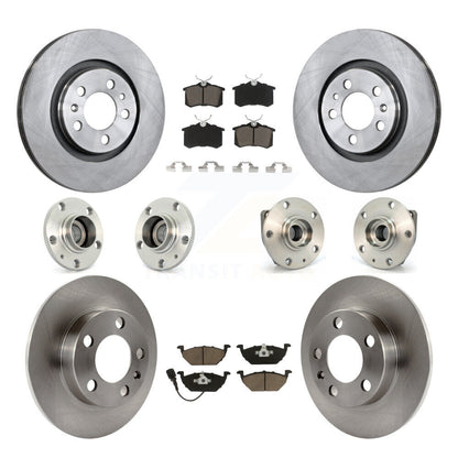 Hub Bearing Disc Brake Rotor Pads Front Rear Kit (10Pc) For Volkswagen Golf City