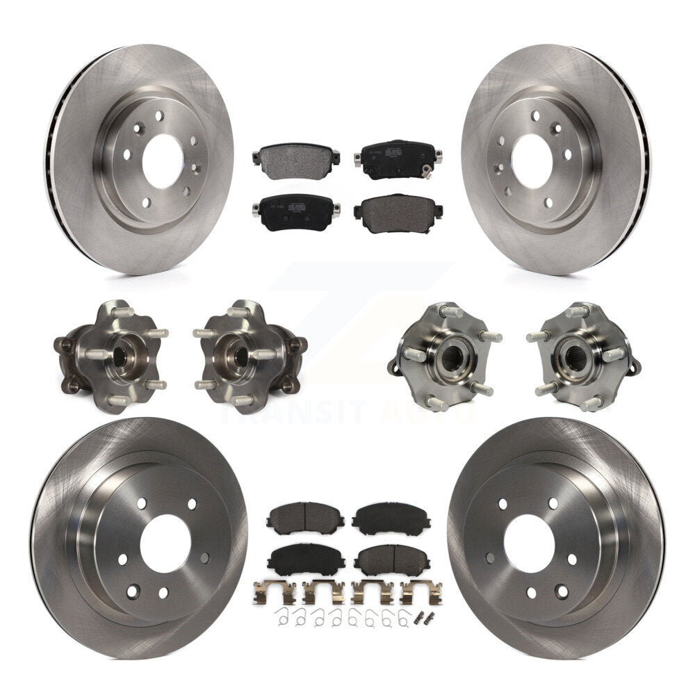 Hub Bearing Disc Brake Rotor & Pads Front Rear Kit (10Pc) For Nissan Rogue Sport