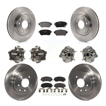 Hub Bearing Disc Brake Rotor & Pads Front Rear Kit (10Pc) For Nissan Rogue Sport