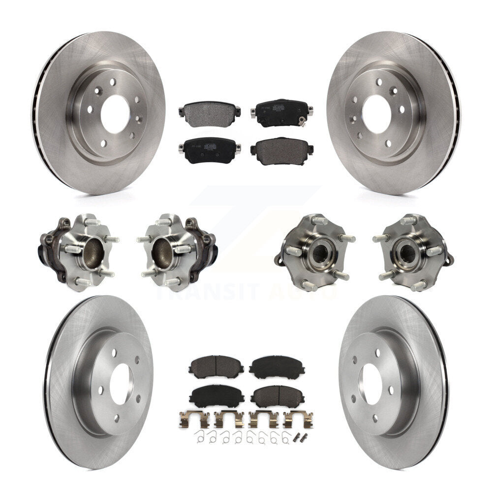 Hub Bearing Brake Rotor Pad Front Rear Kit (10Pc) For Nissan Rogue Sport Qashqai