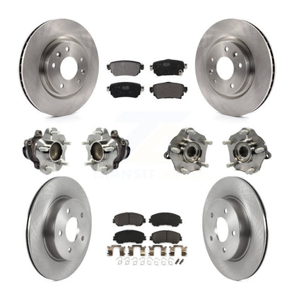 Hub Bearing Brake Rotor Pad Front Rear Kit (10Pc) For Nissan Rogue Sport Qashqai