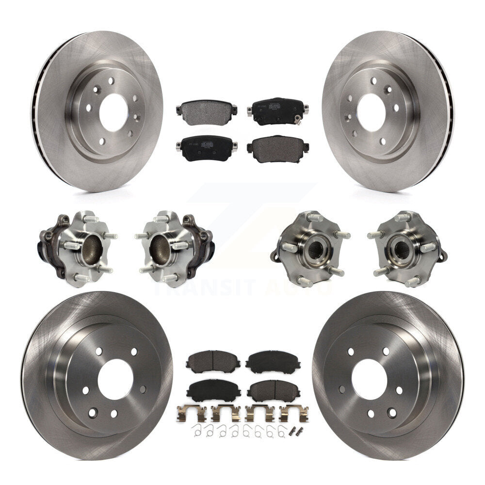 Hub Bearing Disc Brake Rotor & Pads Front Rear Kit (10Pc) For Nissan Rogue Sport