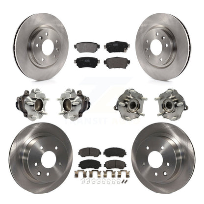 Hub Bearing Disc Brake Rotor & Pads Front Rear Kit (10Pc) For Nissan Rogue Sport