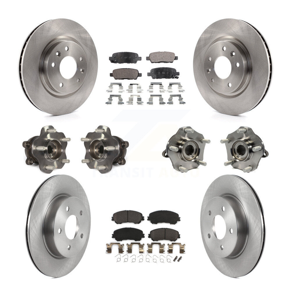 Hub Bearing Brake Rotor Pad Front Rear Kit (10Pc) For Nissan Qashqai Rogue Sport