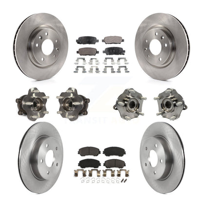Hub Bearing Brake Rotor Pad Front Rear Kit (10Pc) For Nissan Qashqai Rogue Sport
