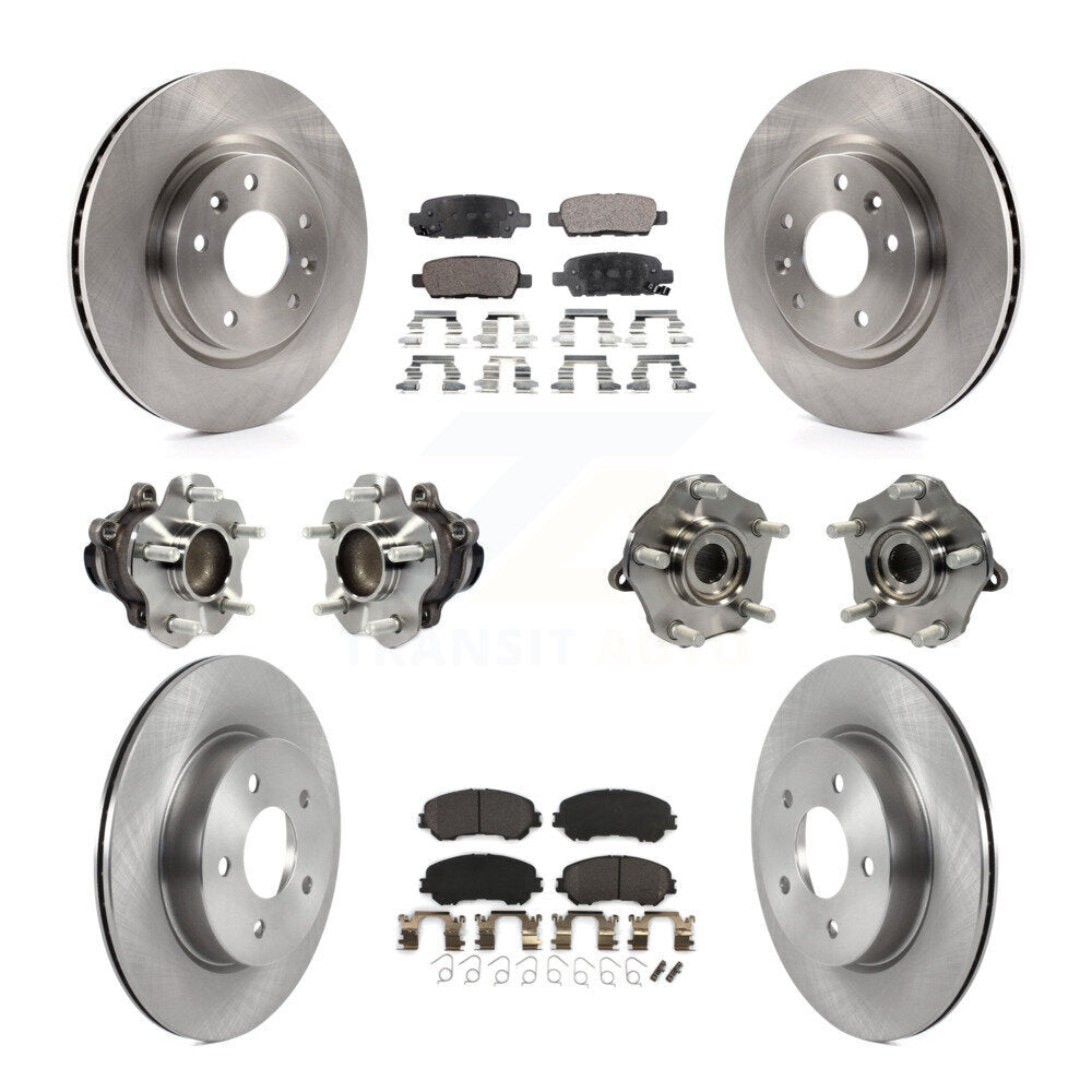 Hub Bearing Brake Rotor Pad Front Rear Kit (10Pc) For Nissan Qashqai Rogue Sport