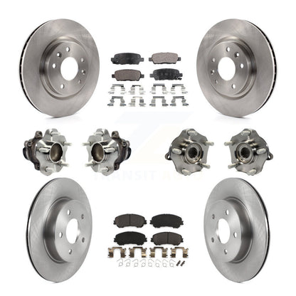 Hub Bearing Brake Rotor Pad Front Rear Kit (10Pc) For Nissan Qashqai Rogue Sport