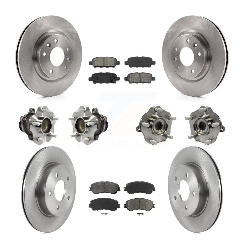 Hub Bearing Brake Rotor Pad Front Rear Kit (10Pc) For Nissan Qashqai Rogue Sport