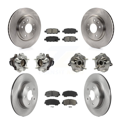 Hub Bearing Brake Rotor Pad Front Rear Kit (10Pc) For Nissan Qashqai Rogue Sport