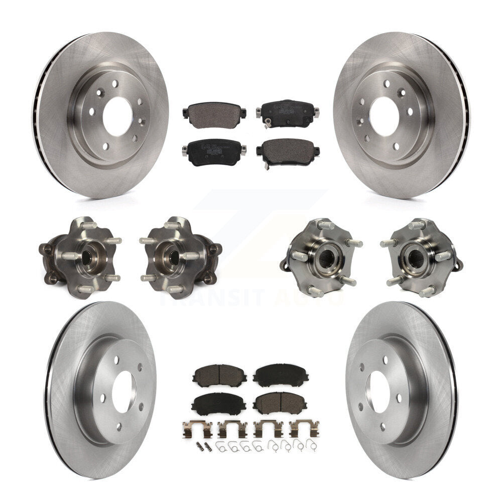 Hub Bearing Brake Rotor Pad Front Rear Kit (10Pc) For Nissan Rogue Sport Qashqai