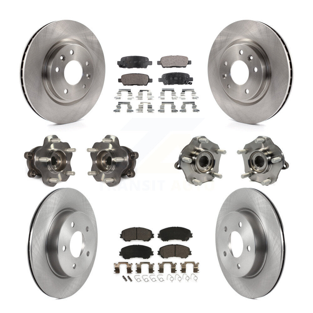 Hub Bearing Brake Rotor Pad Front Rear Kit (10Pc) For Nissan Qashqai Rogue Sport