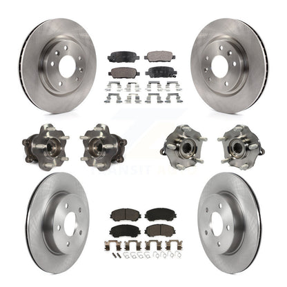 Hub Bearing Brake Rotor Pad Front Rear Kit (10Pc) For Nissan Qashqai Rogue Sport