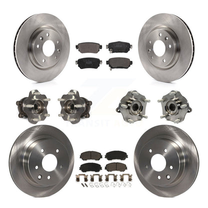 Hub Bearing Disc Brake Rotor & Pads Front Rear Kit (10Pc) For Nissan Rogue Sport