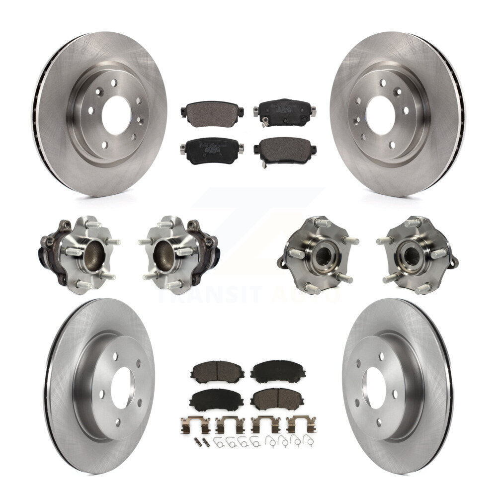 Hub Bearing Brake Rotor Pad Front Rear Kit (10Pc) For Nissan Rogue Sport Qashqai