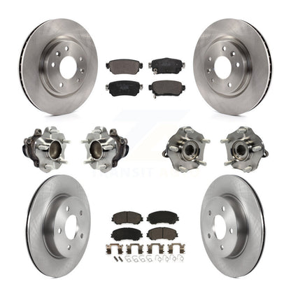 Hub Bearing Brake Rotor Pad Front Rear Kit (10Pc) For Nissan Rogue Sport Qashqai