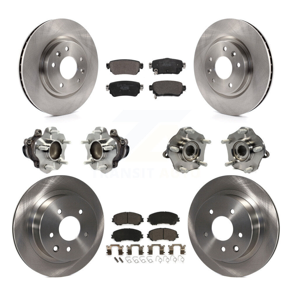 Hub Bearing Disc Brake Rotor & Pads Front Rear Kit (10Pc) For Nissan Rogue Sport