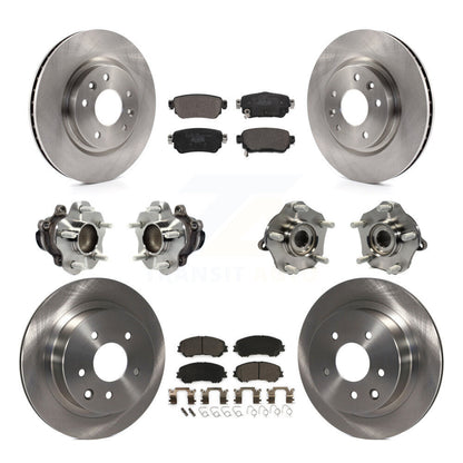 Hub Bearing Disc Brake Rotor & Pads Front Rear Kit (10Pc) For Nissan Rogue Sport