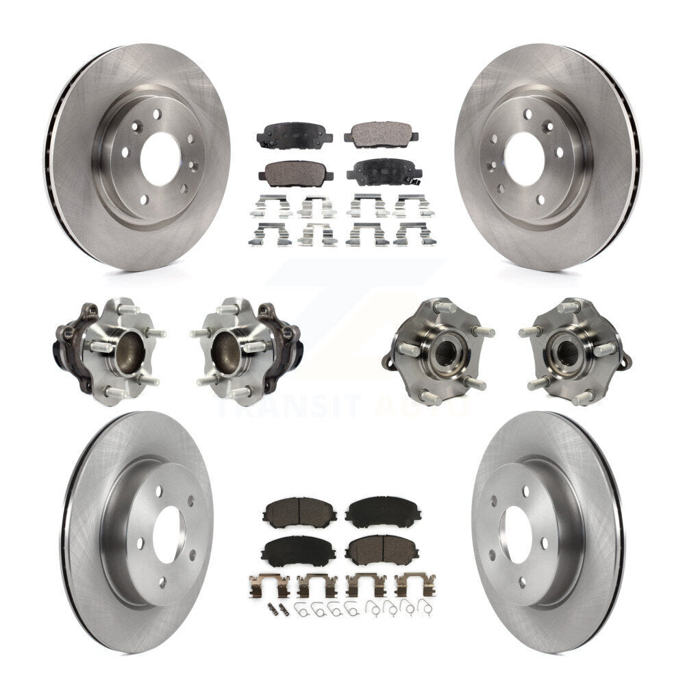 Hub Bearing Brake Rotor Pad Front Rear Kit (10Pc) For Nissan Qashqai Rogue Sport
