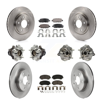 Hub Bearing Brake Rotor Pad Front Rear Kit (10Pc) For Nissan Qashqai Rogue Sport