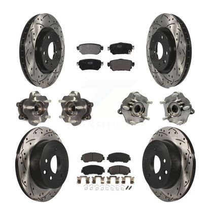 Hub Bearing Coated Brake Rotor Pads Front Rear Kit (10Pc) For Nissan Rogue Sport