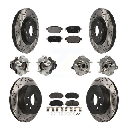 Hub Bearing Coated Brake Rotor Pads Front Rear Kit (10Pc) For Nissan Rogue Sport