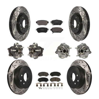 Hub Bearing Coated Brake Rotor Pads Front Rear Kit (10Pc) For Nissan Rogue Sport