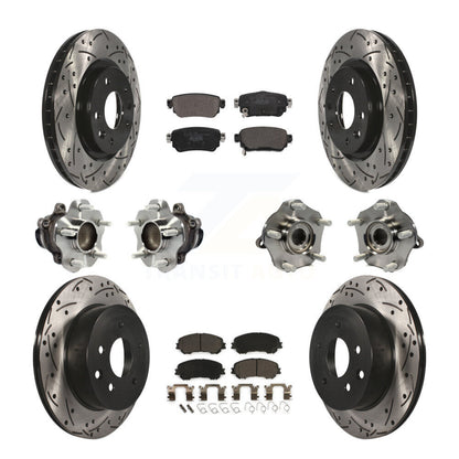 Hub Bearing Coated Brake Rotor Pads Front Rear Kit (10Pc) For Nissan Rogue Sport