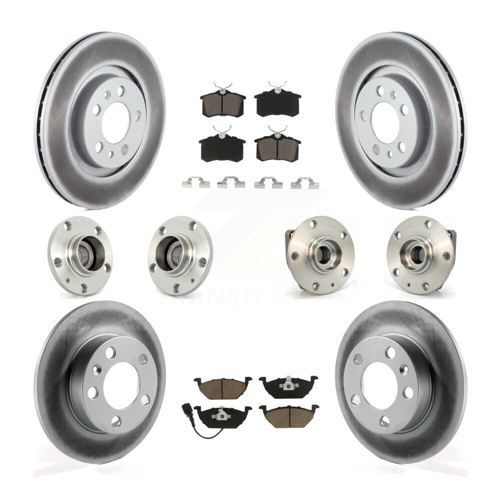 Hub Bearing Coat Brake Rotor Pads Front Rear Kit (10Pc) For Volkswagen Golf City