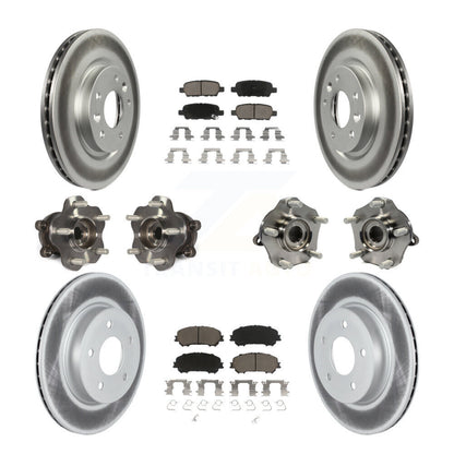 Hub Bearing Coat Brake Rotor Pads Front Rear Kit (10Pc) For Nissan Qashqai Rogue