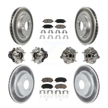 Hub Bearing Coat Brake Rotor Pads Front Rear Kit (10Pc) For Nissan Qashqai Rogue