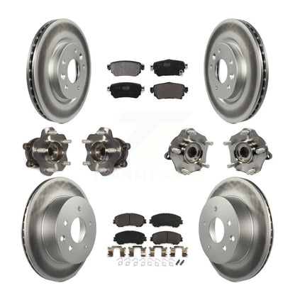 Hub Bearing Coated Brake Rotor Pads Front Rear Kit (10Pc) For Nissan Rogue Sport