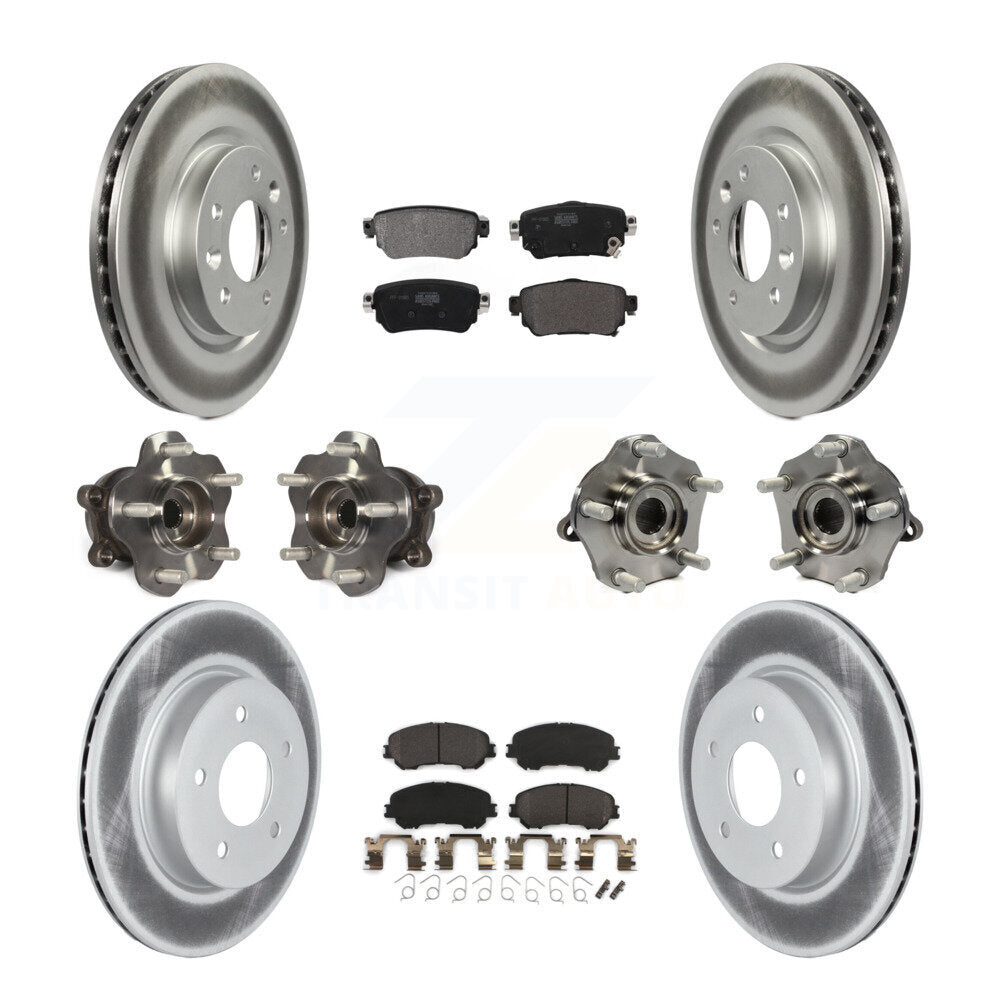 Hub Bearing Coated Brake Rotor Pads Front Rear Kit (10Pc) For Nissan Rogue Sport