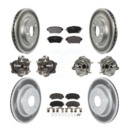 Hub Bearing Coated Brake Rotor Pads Front Rear Kit (10Pc) For Nissan Rogue Sport
