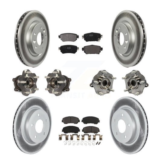 Hub Bearing Coated Brake Rotor Pads Front Rear Kit (10Pc) For Nissan Rogue Sport