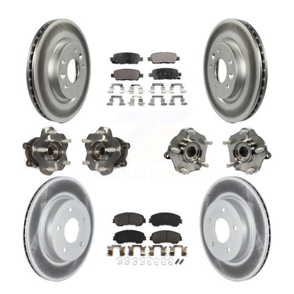 Hub Bearing Coat Brake Rotor Pads Front Rear Kit (10Pc) For Nissan Qashqai Rogue