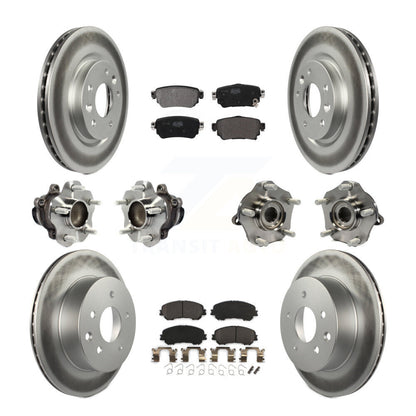 Hub Bearing Coated Brake Rotor Pads Front Rear Kit (10Pc) For Nissan Rogue Sport