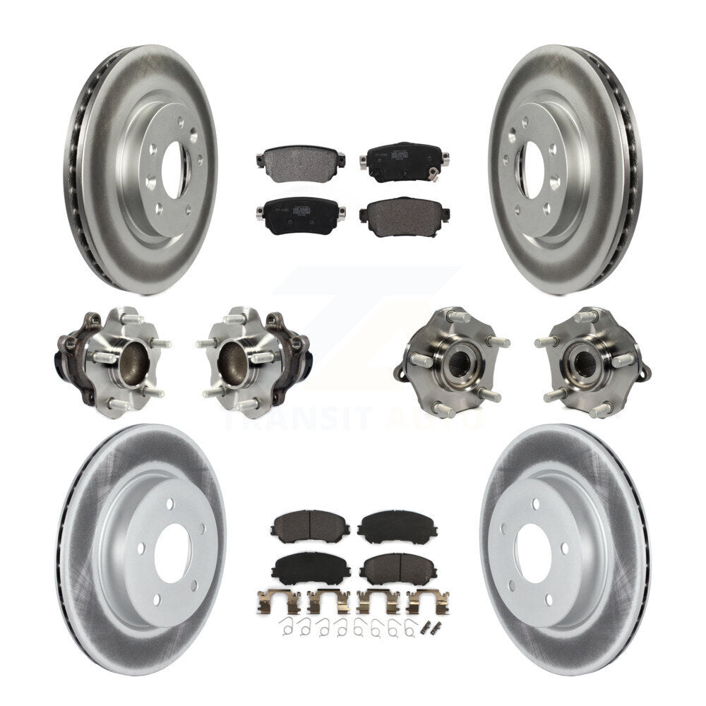 Hub Bearing Coated Brake Rotor Pads Front Rear Kit (10Pc) For Nissan Rogue Sport