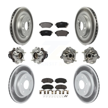 Hub Bearing Coated Brake Rotor Pads Front Rear Kit (10Pc) For Nissan Rogue Sport