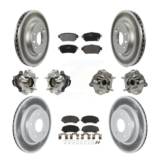Hub Bearing Coated Brake Rotor Pads Front Rear Kit (10Pc) For Nissan Rogue Sport