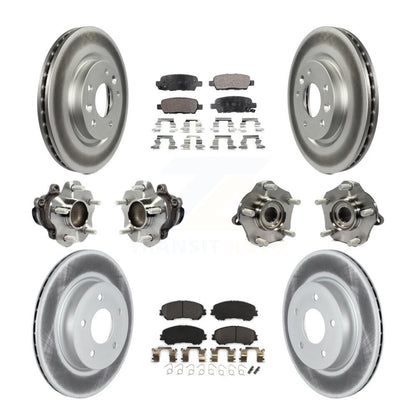 Hub Bearing Coat Brake Rotor Pads Front Rear Kit (10Pc) For Nissan Qashqai Rogue