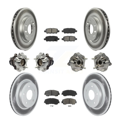Hub Bearing Coat Brake Rotor Pads Front Rear Kit (10Pc) For Nissan Qashqai Rogue