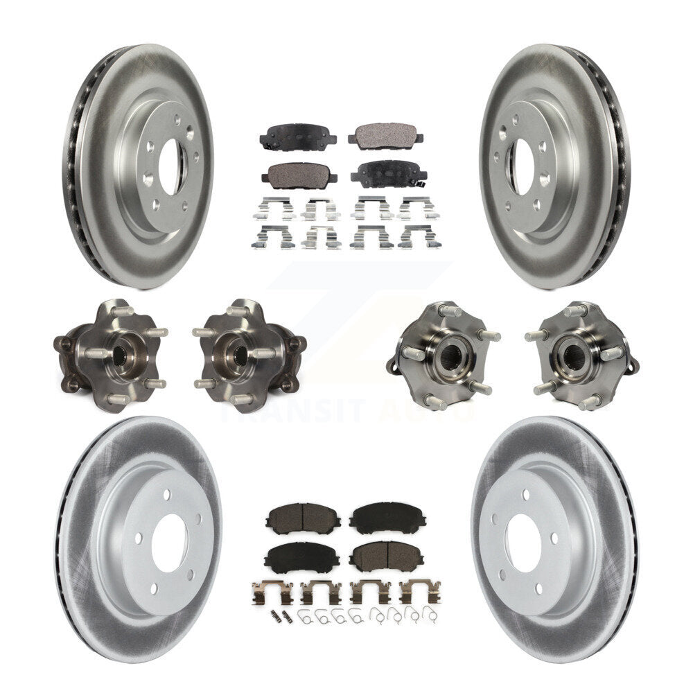 Hub Bearing Coat Brake Rotor Pads Front Rear Kit (10Pc) For Nissan Qashqai Rogue