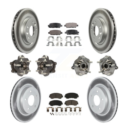 Hub Bearing Coat Brake Rotor Pads Front Rear Kit (10Pc) For Nissan Qashqai Rogue